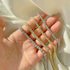 [Clover Jewelry]Funkelndes Tennisarmband im Princess-Schliff