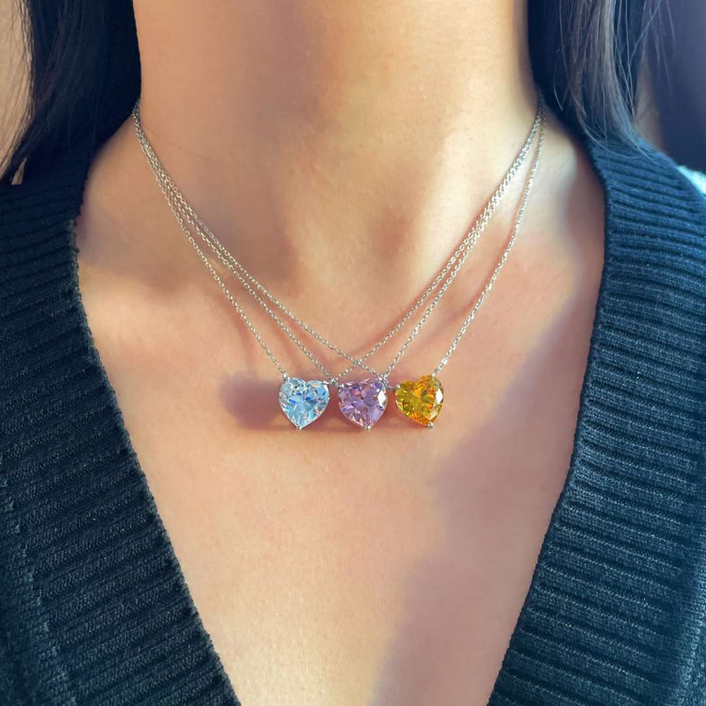 [Clover Jewelry]6.0カラット ラディアント ハートシェイプ ネックレス