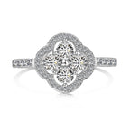 [Clover Jewelry]Vierblättriger Kleeblatt-Blumen-Design-Ring
