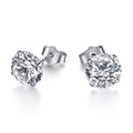 [Clover Jewelry]Modische glänzende Ohrstecker mit rundem Mittelstein