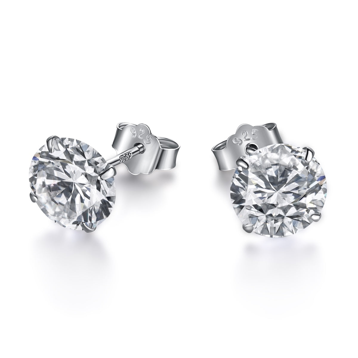 [Clover Jewelry]Modische glänzende Ohrstecker mit rundem Mittelstein