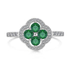 [Clover Jewelry]Vierblättriger Kleeblatt-Blumen-Design-Ring