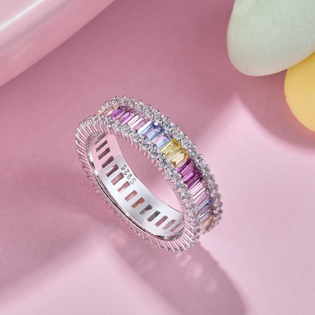 [Clover Jewelry]デイリーリング | 万華鏡のようなエメラルドカット