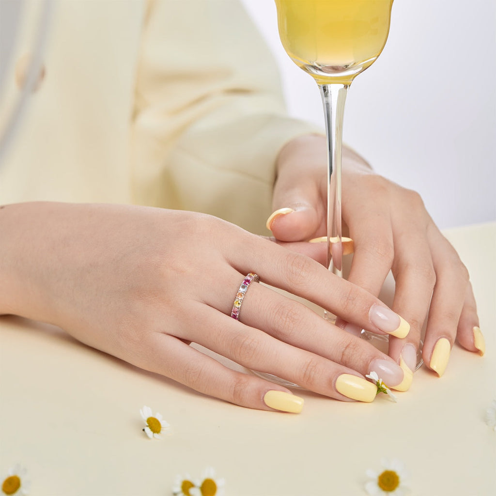 [Clover Jewelry]煌めくラウンドカット テニスリング
