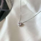 [Clover Jewelry]Herzform Hauptstein Anhänger Schlüsselbeinkette