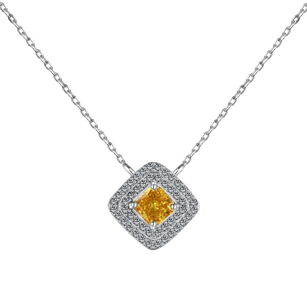 [Clover Jewelry]Funkelnde Asscher-Schliff Halskette