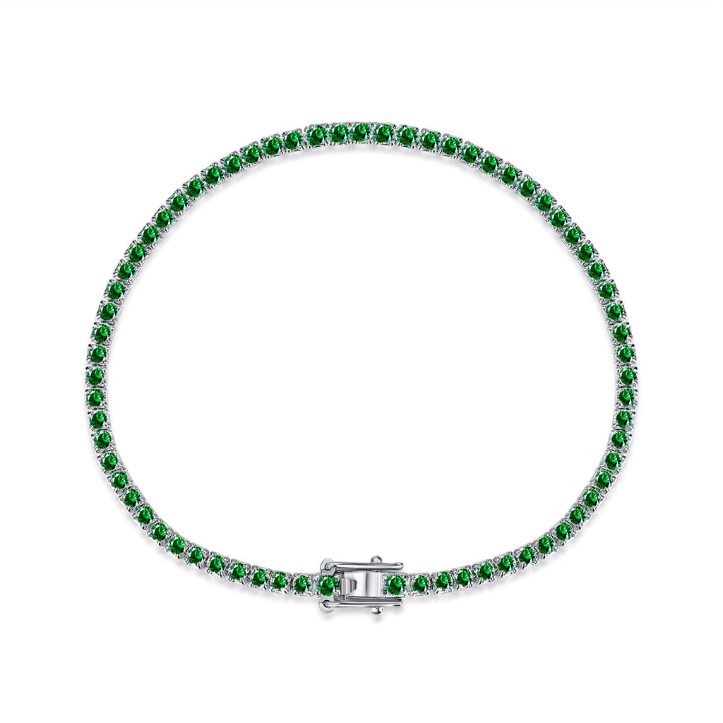 [Clover Jewelry]煌めくカラフルなラウンドカットのデイリーブレスレット