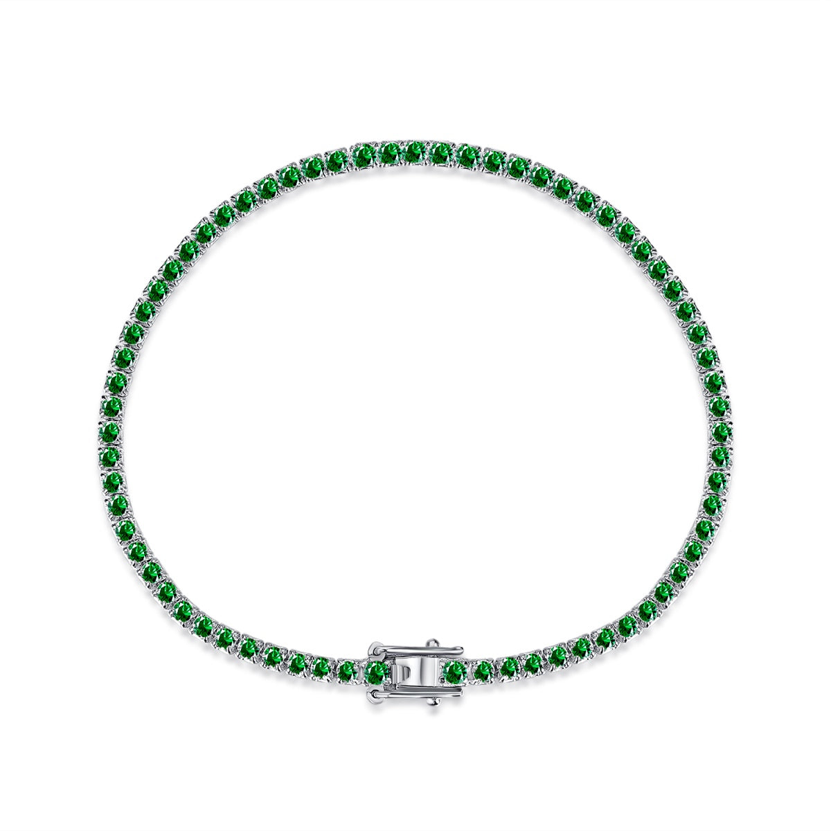 [Clover Jewelry]煌めくカラフルなラウンドカットのデイリーブレスレット