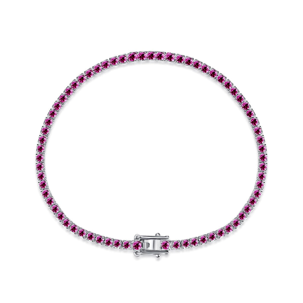 [Clover Jewelry]煌めくカラフルなラウンドカットのデイリーブレスレット