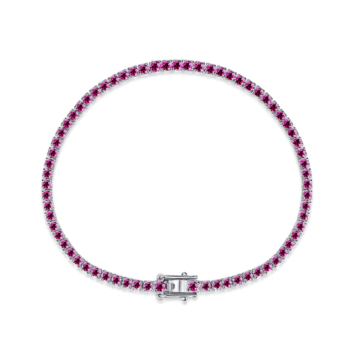 [Clover Jewelry]煌めくカラフルなラウンドカットのデイリーブレスレット