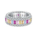 [Clover Jewelry]デイリーリング: 可憐なカラフルラディアントカット