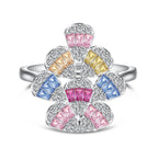 [Clover Jewelry]煌めくカラフルなウォータードロップシェイプデイリーリング