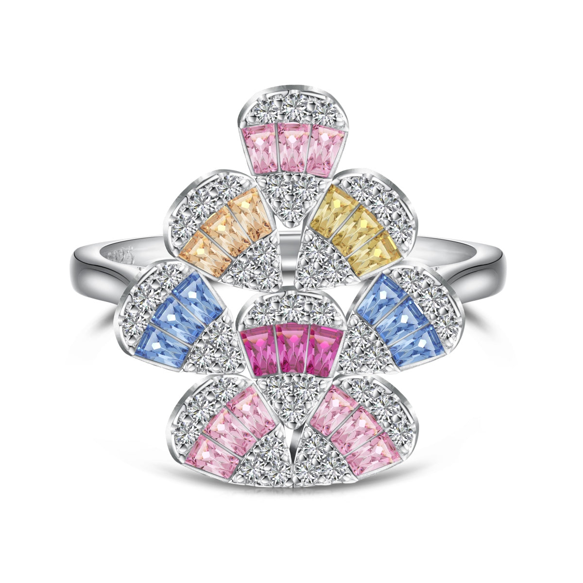 [Clover Jewelry]煌めくカラフルなウォータードロップシェイプデイリーリング
