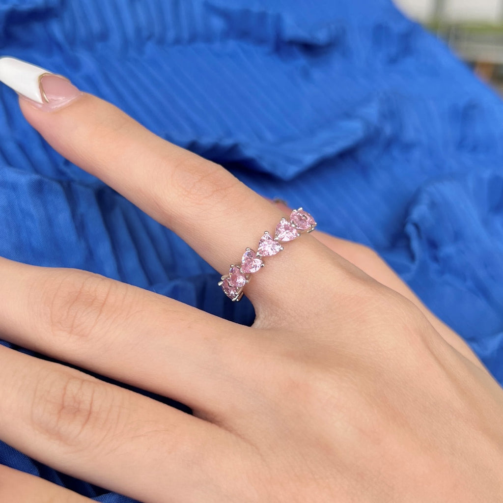 [Clover Jewelry]0.25カラット ラディアントロマンス ハートカット ラバーリング
