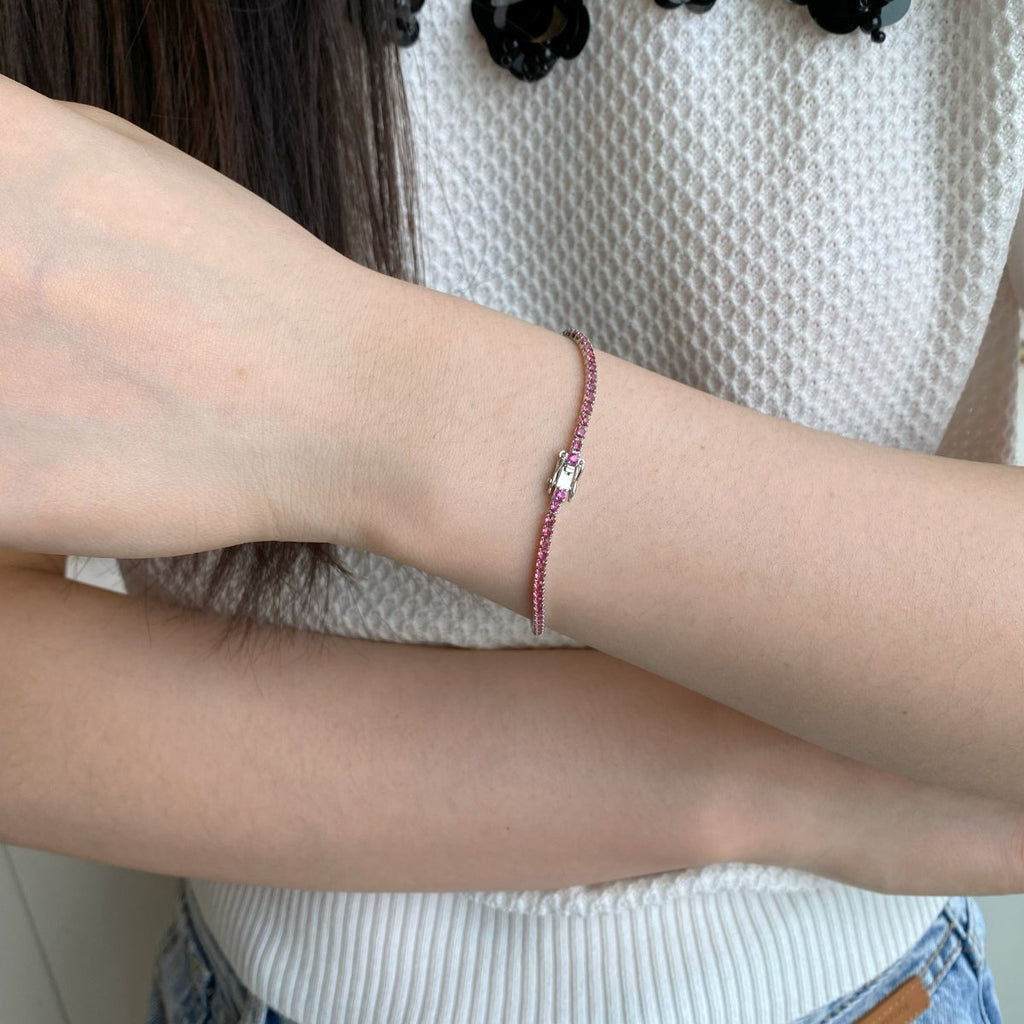 [Clover Jewelry]煌めくカラフルなラウンドカットのデイリーブレスレット