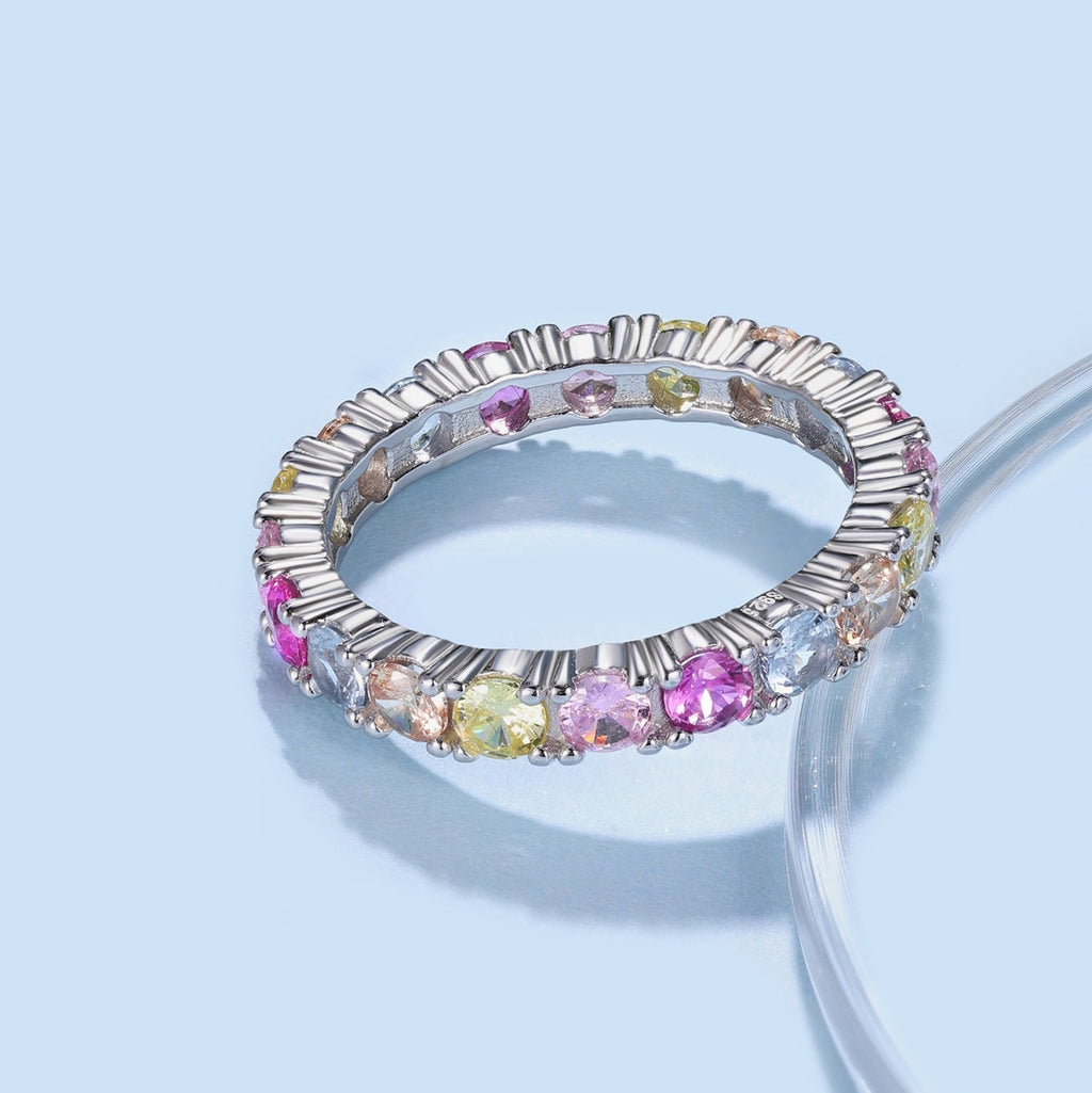 [Clover Jewelry]煌めくラウンドカット テニスリング