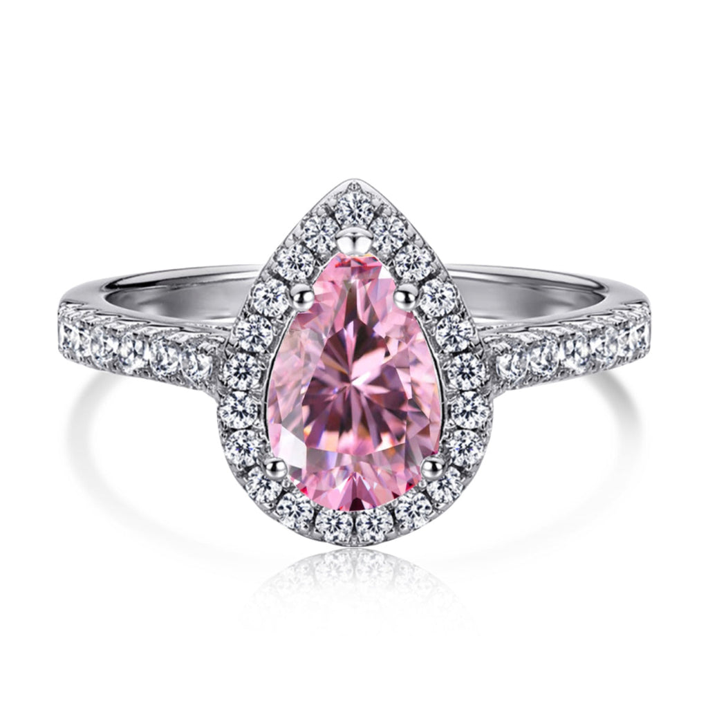 [Clover Jewelry]1.0カラット 豪華絢爛 ウォータードロップ型 結婚指輪