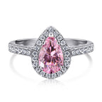 [Clover Jewelry]1.0カラット 豪華絢爛 ウォータードロップ型 結婚指輪