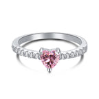 [Clover Jewelry]0.5カラット エタニティ 魅惑的なハート形 ラバーリング