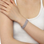 [Clover Jewelry]華やかなエレガントなラウンドカットパーティーブレスレット