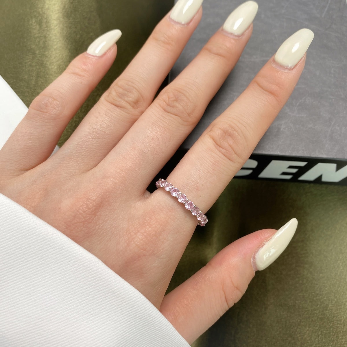 [Clover Jewelry]ラウンドカットテニスリング