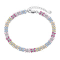 [Clover Jewelry]煌めくカラフルなエメラルドカットパーティーブレスレット