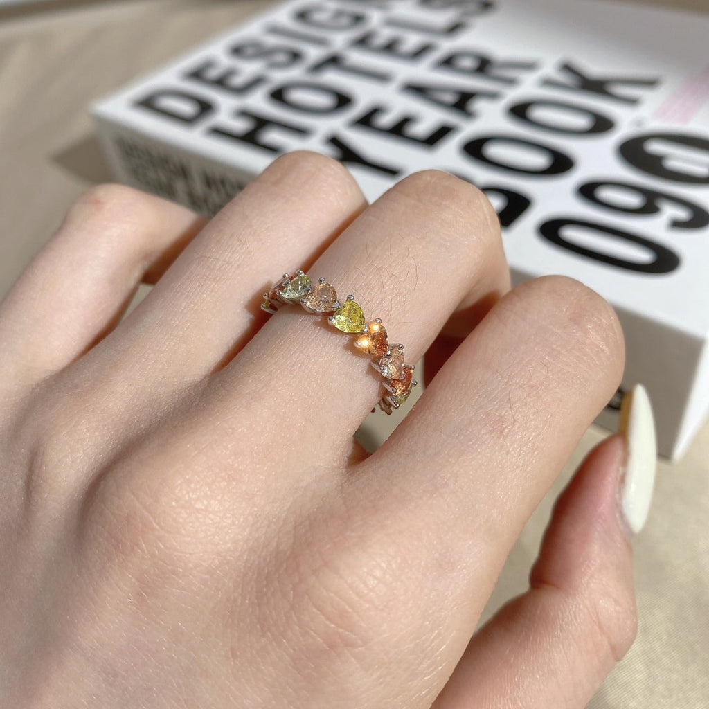 [Clover Jewelry]0.25カラット ラディアントロマンス ハートカット ラバーリング