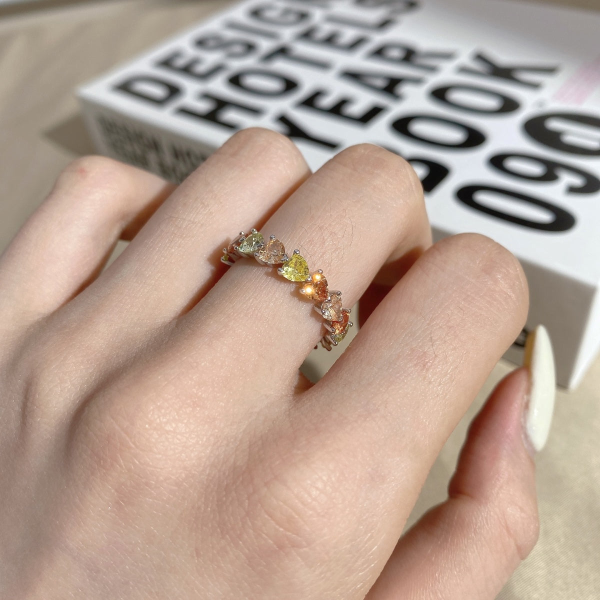[Clover Jewelry]0.25カラット ラディアントロマンス ハートカット ラバーリング