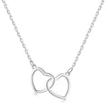 [Clover Jewelry]Sterling Silber Liebe Doppelring Halskette