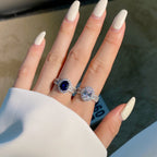 [Clover Jewelry]1.5カラット 魅惑的なオーバルカット バンケットリング