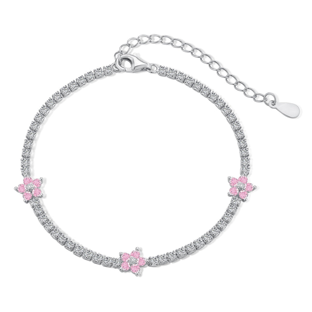 [Clover Schmuck]Funkelndes Tennisarmband in Blumenform