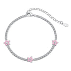 [Clover Schmuck]Funkelndes Tennisarmband in Blumenform