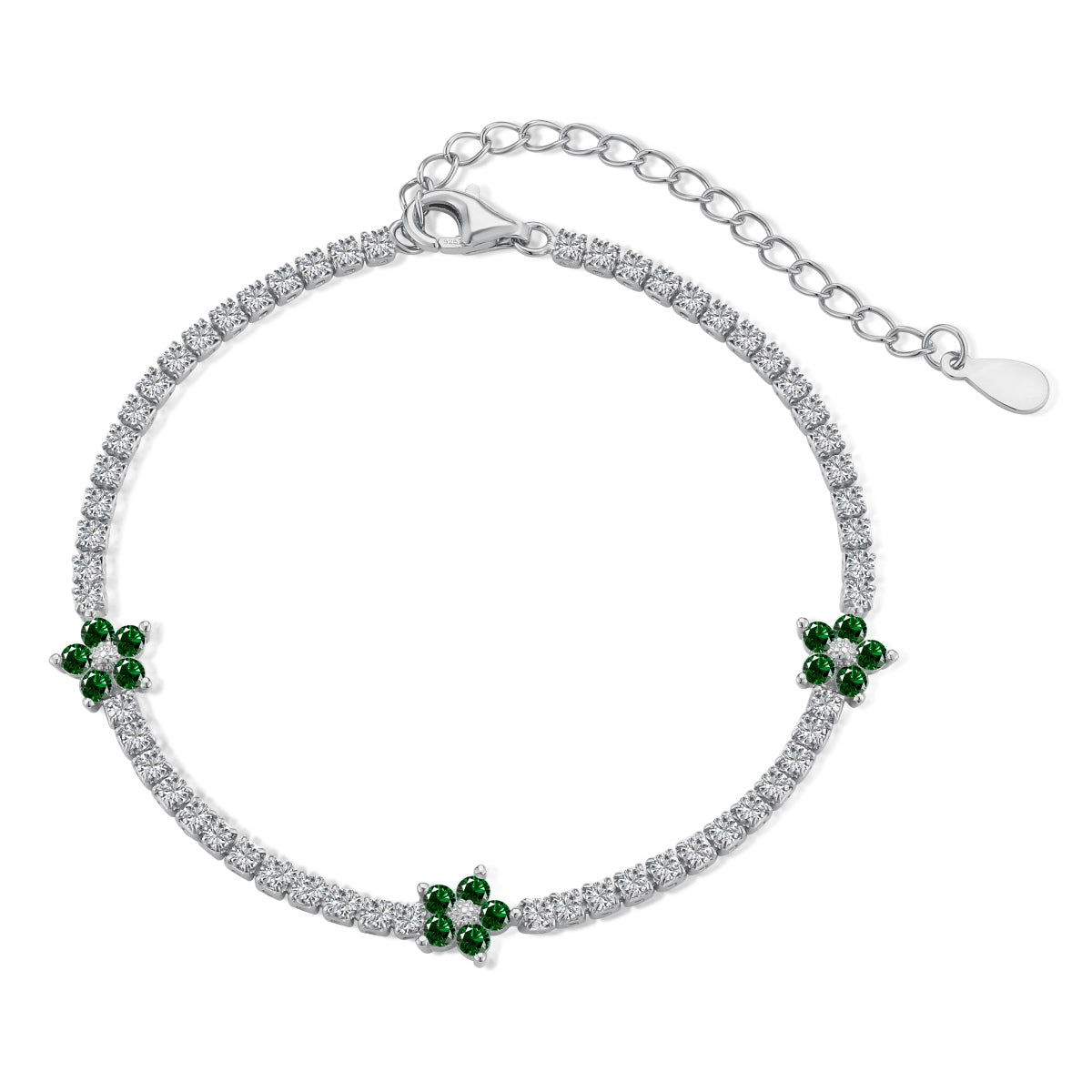 [Clover Schmuck]Funkelndes Tennisarmband in Blumenform