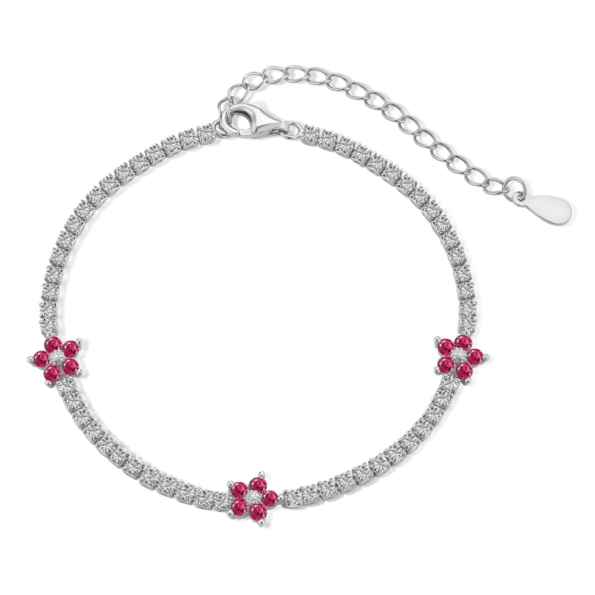 [Clover Schmuck]Funkelndes Tennisarmband in Blumenform