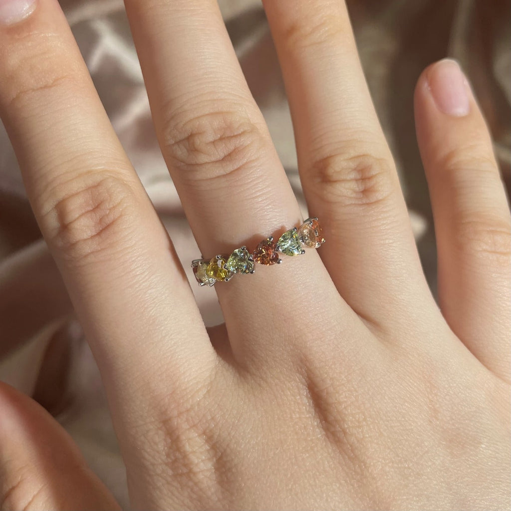 [Clover Jewelry]0.25カラット ラディアントロマンス ハートカット ラバーリング