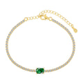 [Clover Jewelry]1.0カラット ユニークエメラルドカット バンケットブレスレット