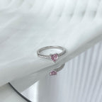 [Clover Jewelry]0.5カラット エタニティ 魅惑的なハート形 ラバーリング