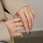 [Clover Jewelry]繊細で魅惑的なウェーブ型デイリーリング
