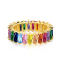 [Clover Jewelry]Unique Colorful Radiant Cut RIng