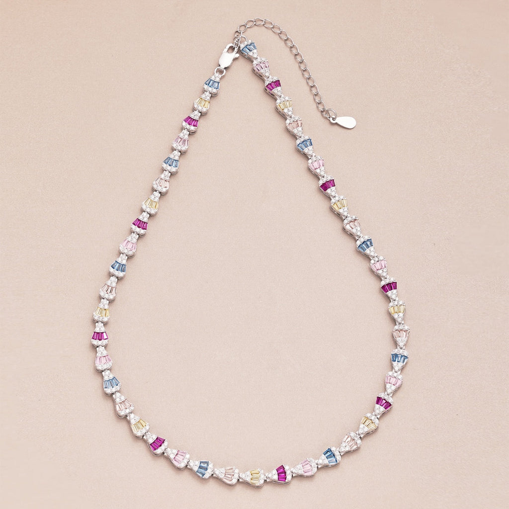 [Clover Jewelry]煌めくカラフルレインボーネックレス
