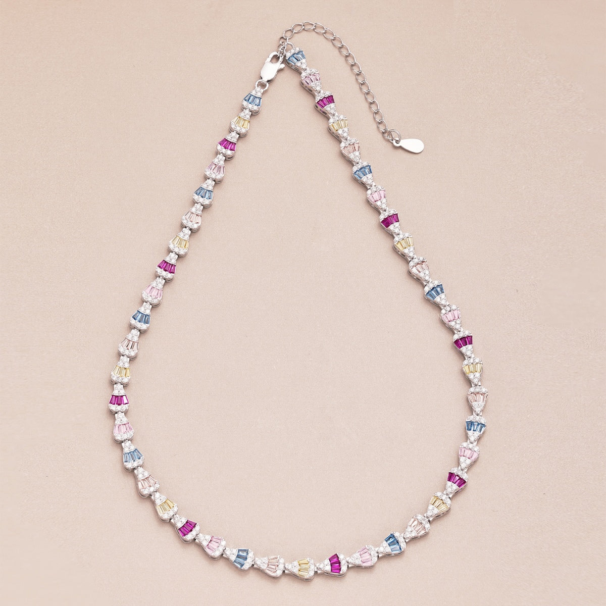[Clover Jewelry]煌めくカラフルレインボーネックレス