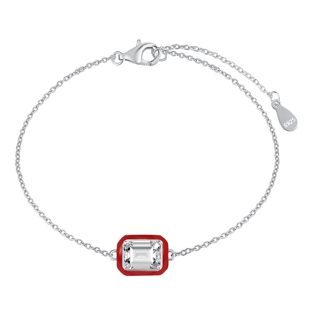 [Clover Jewelry]2.0 Karat Funkelndes Buntes Smaragd-Schliff Alltagsarmband