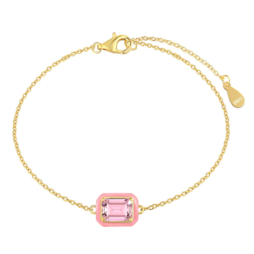 [Clover Jewelry]2.0 Karat Funkelndes Buntes Smaragd-Schliff Alltagsarmband