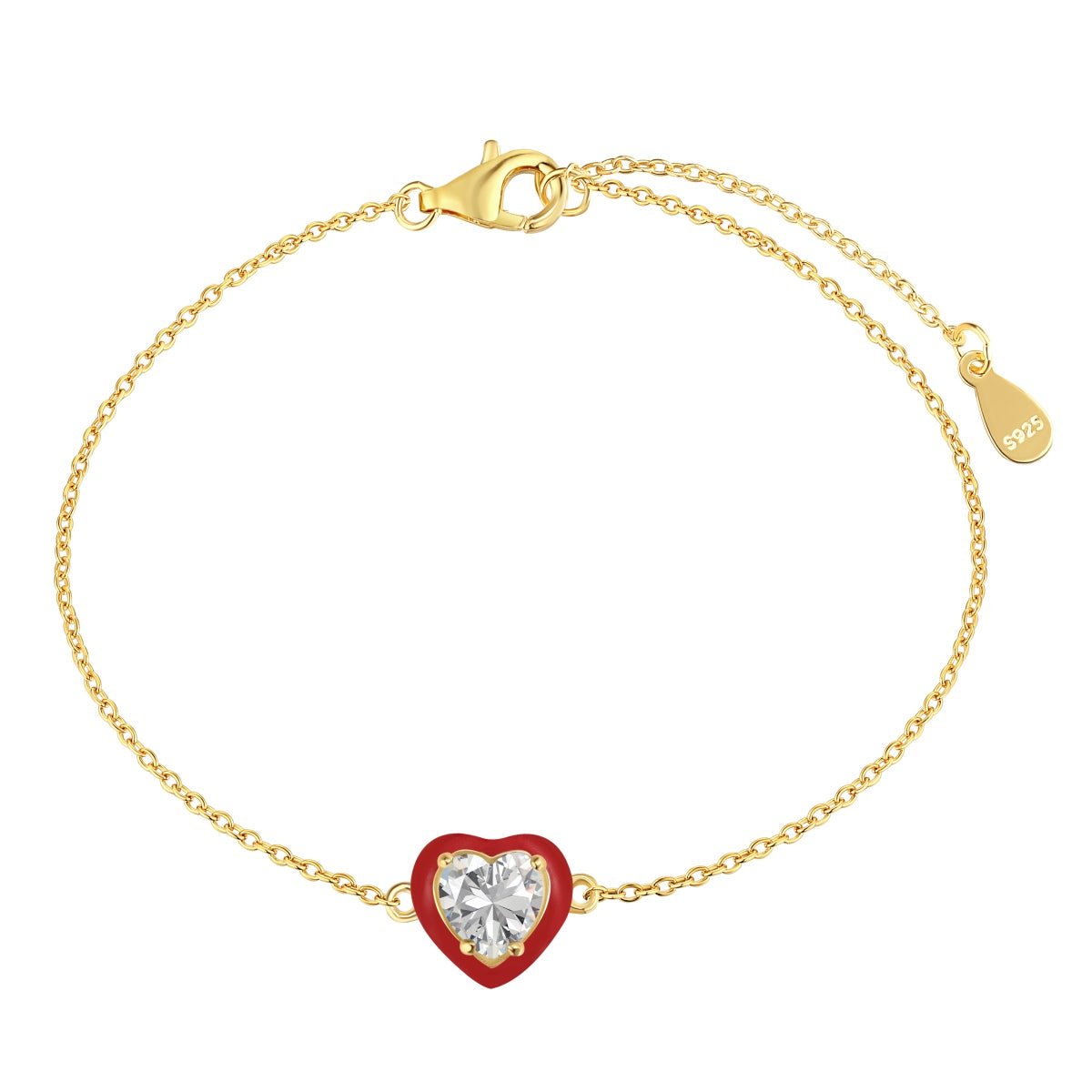 [Clover Jewelry]Funkelndes romantisches Herzform-Liebhaber-Armband