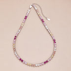 [Clover Jewelry]Sparkling Colorful Full Heart Tennis Necklace