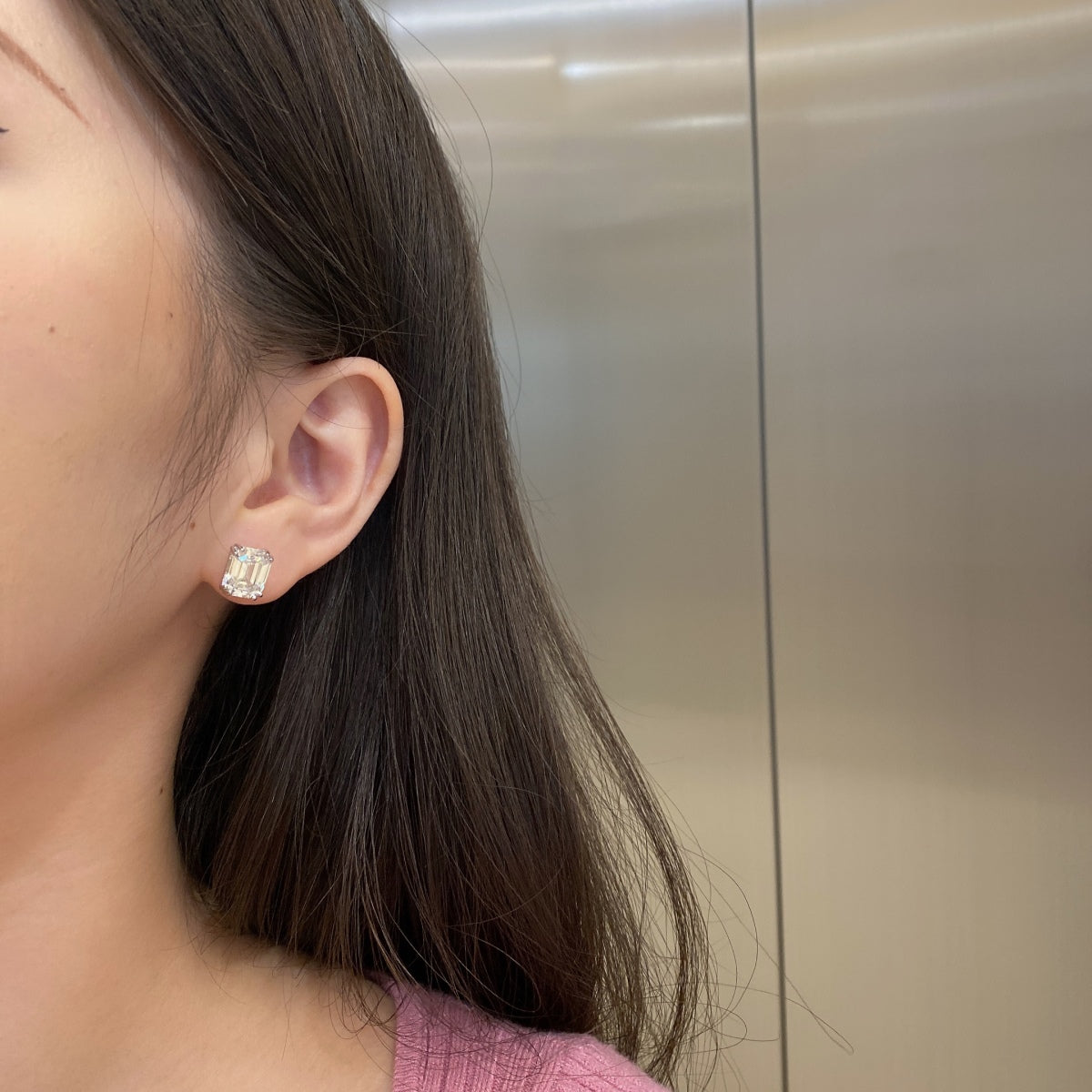 [Clover Jewelry]Funkelnde Ohrringe in quadratischer Form