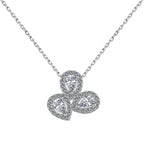 [Clover Jewelry]エレガントな花型ペアーカットネックレス