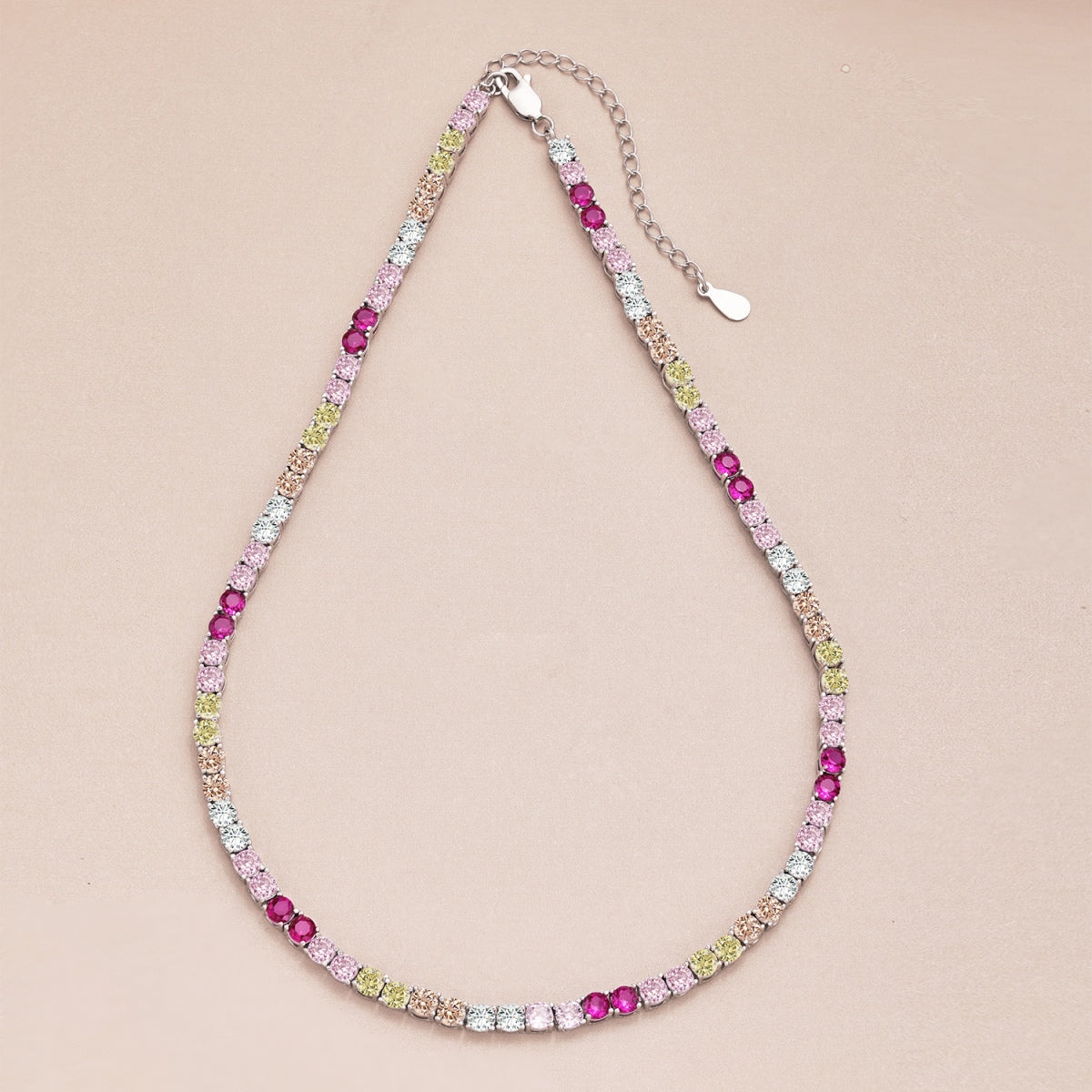 [Clover Jewelry]カラフルなテニスネックレス