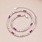 [Clover Jewelry]カラフルなテニスネックレス
