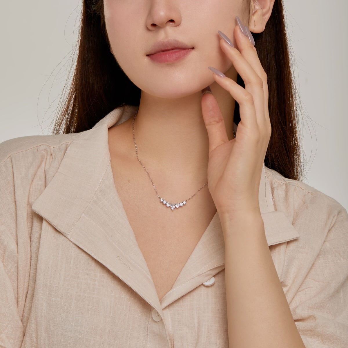 [Clover Jewelry]カラフルなハートネックレス